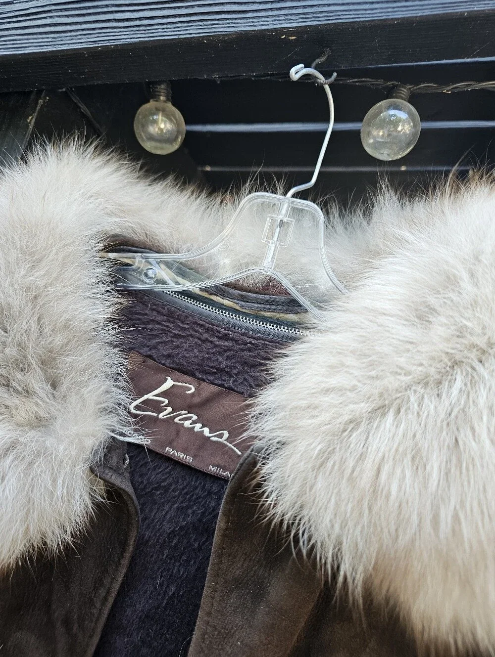 Vintage Women’s Brown Suede Coat with Fur Trim